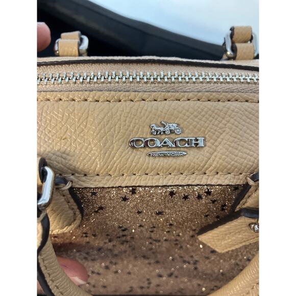COACH F37747 MICRO GOLD MINI GLITTER BENNETT SATCHEL. STARS - Picture 15 of 16